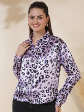 Animal Printed Spread Collar Casual Shirt