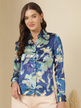 Smart Printed Casual Shirt Teal