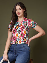 Aztic Print Shirt Style Top