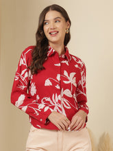Maroon Floral Casual Shirt