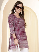 Embroidered V-Neck Chikankari Kurti