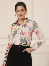 Smart Fit Animal Printed Spread Collar Casual Shirt