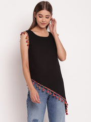 Sleeveless Asymmetric Hem Top