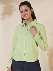 Striped Spread Collar Handloom Shirt
