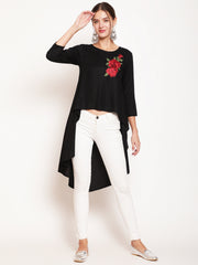 Floral Embroidered High-Low Tunic