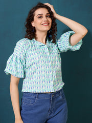 Azatic Print Shirt Style Top