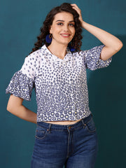 Floral Print Shirt Style Top