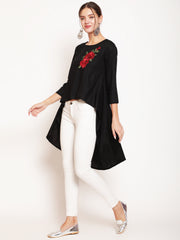 Floral Embroidered High-Low Tunic