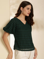 Polka Dot Baloon Sleeves Regular Top