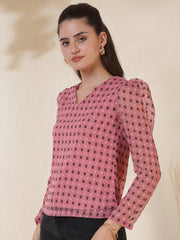 Puff Sleeve  Dobby Georgette Top