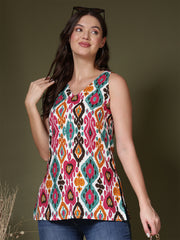 Ekat Print Vibrant Sleeveless Kurti (Multi)