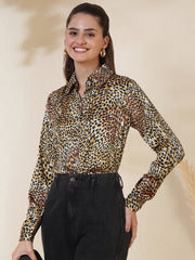 Smart Fit Animal Printed Spread Collar Casual Shirt