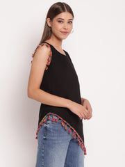 Sleeveless Asymmetric Hem Top
