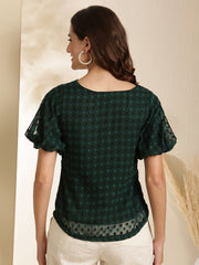 Polka Dot Baloon Sleeves Regular Top
