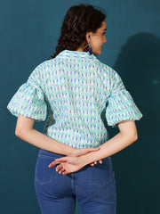 Azatic Print Shirt Style Top