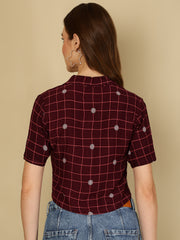 Floral Printed Lapel Collar Top