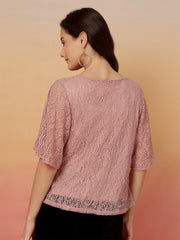 Solid Flared Sleeves Blouson Top