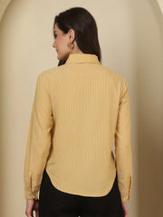 Striped Spread Collar Handloom Shirt