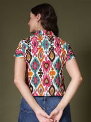 Aztic Print Shirt Style Top