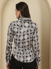 Smart Floral Printed Casual Grey Shirt