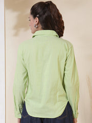 Striped Spread Collar Handloom Shirt