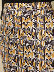 Abstract Printed Straight Midi Skirt