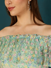 Floral Printed Off-Shoulder Crop Top