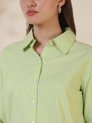 Striped Spread Collar Handloom Shirt