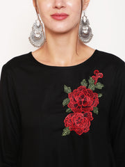Floral Embroidered High-Low Tunic