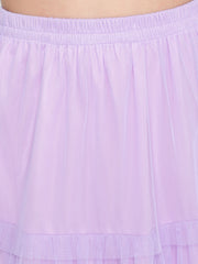 Layered Midi Net Skirt