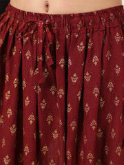 Ethnic Printed Flared Maxi Skirt