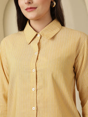 Striped Spread Collar Handloom Shirt