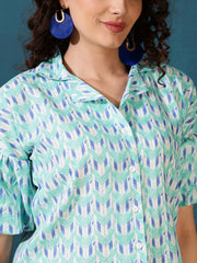 Azatic Print Shirt Style Top