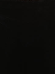 Black Velvet Straight Midi Skirt