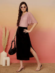 Solid Flared Sleeves Blouson Top