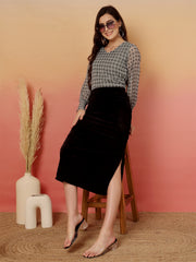 Polka Dot Print Puff Sleeve Georgette Blouson Top