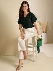 Polka Dot Baloon Sleeves Regular Top