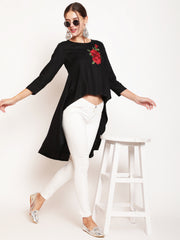 Floral Embroidered High-Low Tunic