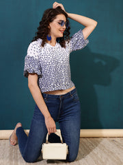 Floral Print Shirt Style Top