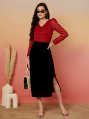 Textured V-Neck Top
