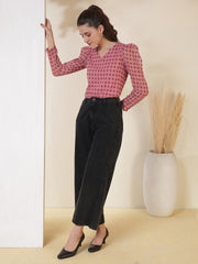 Puff Sleeve  Dobby Georgette Top