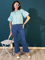 Azatic Print Shirt Style Top