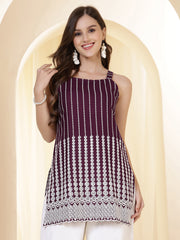 Embroidered Shoulder Straps Kurti