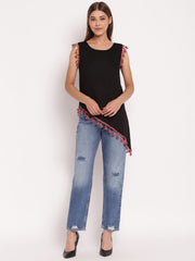 Sleeveless Asymmetric Hem Top