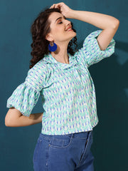 Azatic Print Shirt Style Top