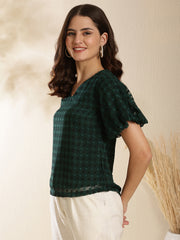 Polka Dot Baloon Sleeves Regular Top