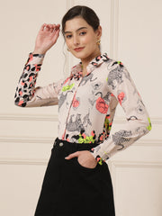 Smart Fit Animal Printed Spread Collar Casual Shirt