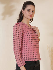 Puff Sleeve  Dobby Georgette Top