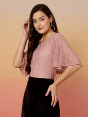 Solid Flared Sleeves Blouson Top