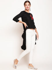 Floral Embroidered High-Low Tunic